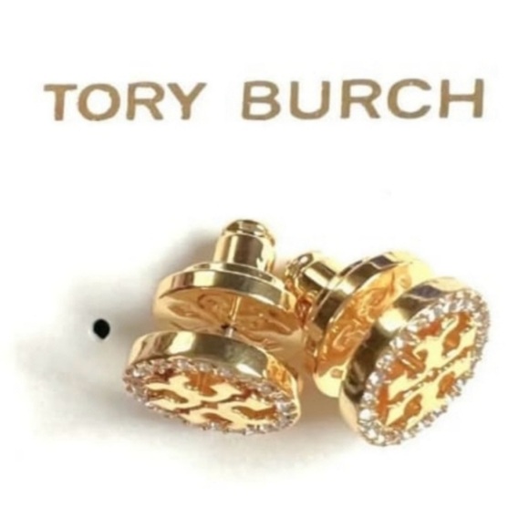 Tory Burch logo stud earrings Gold new - Picture 4 of 7